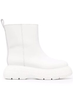 GIA COUTURE Leather Ankle Boots White