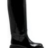 GIA COUTURE Leather Brushed Boots Black
