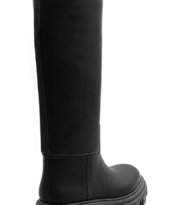 GIA COUTURE Leather Combat Boots Black