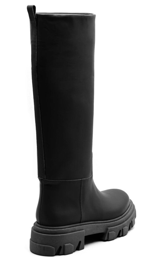 GIA COUTURE Leather Combat Boots Black
