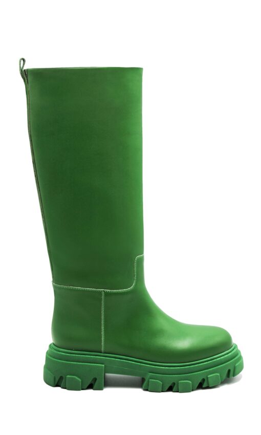 GIA COUTURE Leather Combat Boots Green