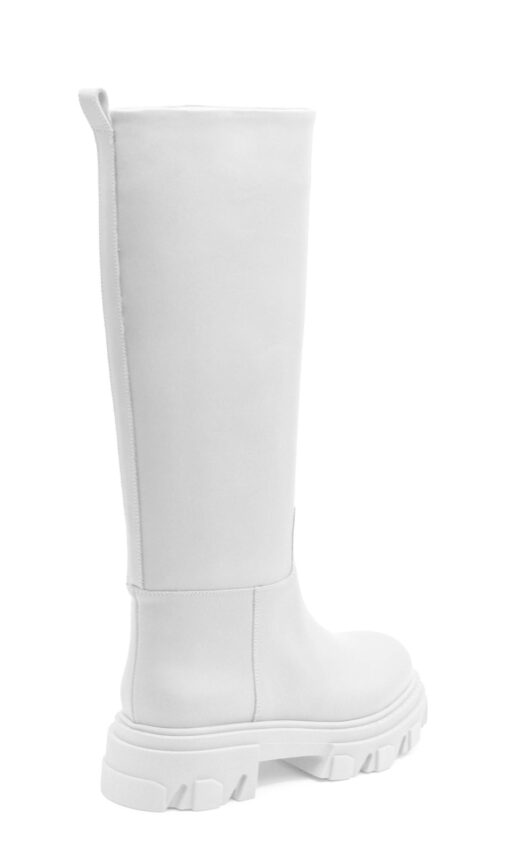GIA COUTURE Leather Combat Boots White