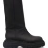 GIA COUTURE Leather Mid-Calf Boots black