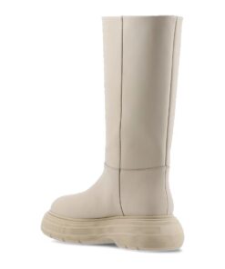 GIA COUTURE Leather Mid-Calf Boots nude