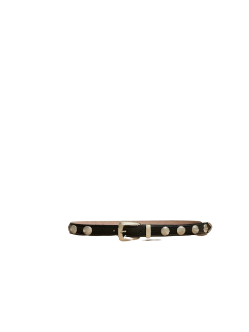 Khaite The Benny Belt In Black Leather With Silver Studs - NoΜa Concept