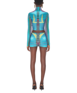 Jean Paul Gaultier Re-edition -The Blue dots Print Mini Skirt - Image 3