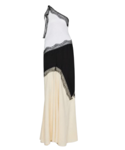 Christopher Esber Keira Split Lace One Shoulder Cutaway Dress