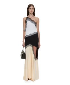 Alternative view of Christopher Esber Keira Split Lace One Shoulder Cutaway Dress