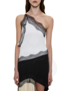 Christopher Esber Keira Split Lace One Shoulder Cutaway Dress - Image 3