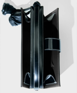 Magda Butrym Apolonia Bag In Black Leather With Flower Charm And Contrast Stitching - Image 5