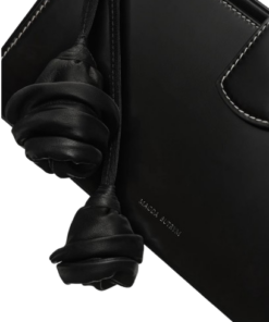 Magda Butrym Apolonia Bag In Black Leather With Flower Charm And Contrast Stitching - Image 3