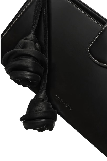 Magda Butrym Apolonia Bag In Black Leather With Flower Charm And Contrast Stitching - Image 3