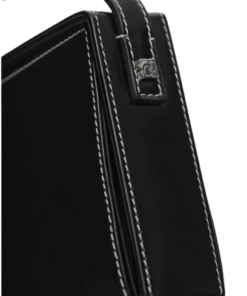 Magda Butrym Apolonia Bag In Black Leather With Flower Charm And Contrast Stitching - Image 4
