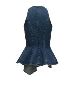 Alternative view of Magda Butrym Asymmetric Sleeveless Denim Top In Blue