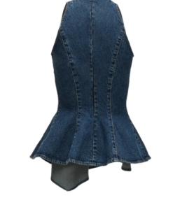 Alternative view of Magda Butrym Asymmetric Sleeveless Denim Top In Blue