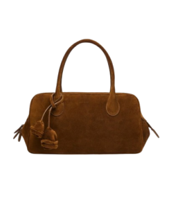 Magda Butrym Brigitte In Light Brown Suede With Flower Charm