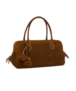 Alternative view of Magda Butrym Brigitte In Light Brown Suede With Flower Charm