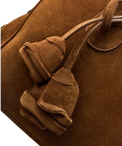 Magda Butrym Brigitte In Light Brown Suede With Flower Charm - Image 3