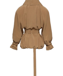 Alternative view of Magda Butrym Draped Collar Viscose And Linen Jacket In Beige