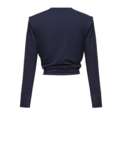 Alternative view of Magda Butrym Knotted Longsleeve Jersey Blouse In Navy