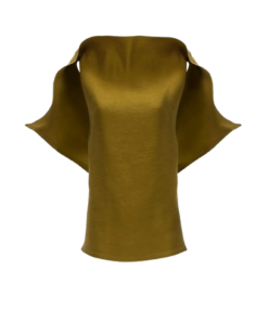 Magda Butrym Longline Silk Draped Blouse In Green
