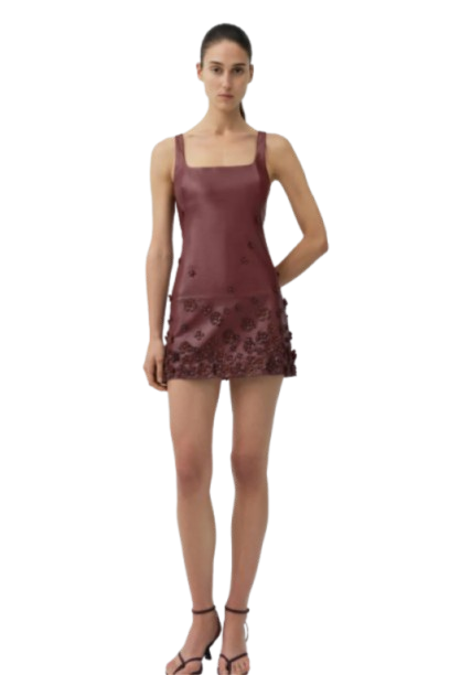 Simkhai Talen Floral Leather Mini Dress - Image 2