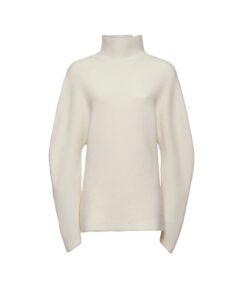 Magda Butrym Dimensional Sleeves Wool Turtleneck In White