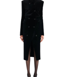 Alternative view of Khaite Rolon Coat In Black Velvet