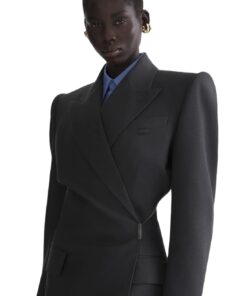 Alternative view of Mugler Anthracite Twisted Double Breasted Jacket
