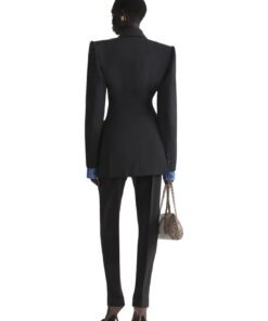 Mugler Anthracite Twisted Double Breasted Jacket - Image 4