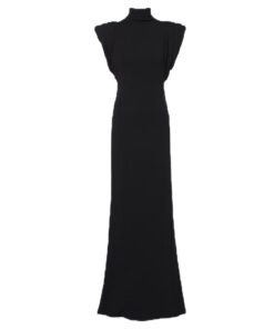 Mugler Black Draped Sleeveless Gown