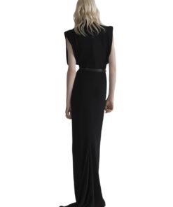 Mugler Black Draped Sleeveless Gown - Image 5