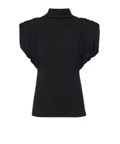 Mugler Black Jersey Frame Top