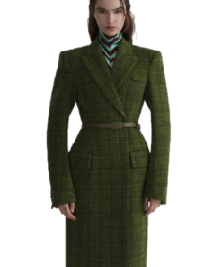 Alternative view of Mugler Green Tweed Hourglass Coat