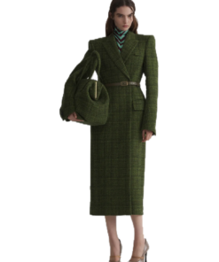 Mugler Green Tweed Hourglass Coat - Image 3