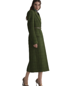 Mugler Green Tweed Hourglass Coat - Image 4