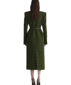 Mugler Green Tweed Hourglass Coat - Image 5