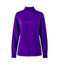 Mugler Purple Bat Sleeves Top