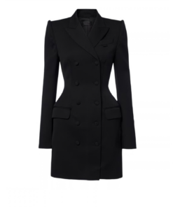 Mugler Wool Blazer Dress In Black