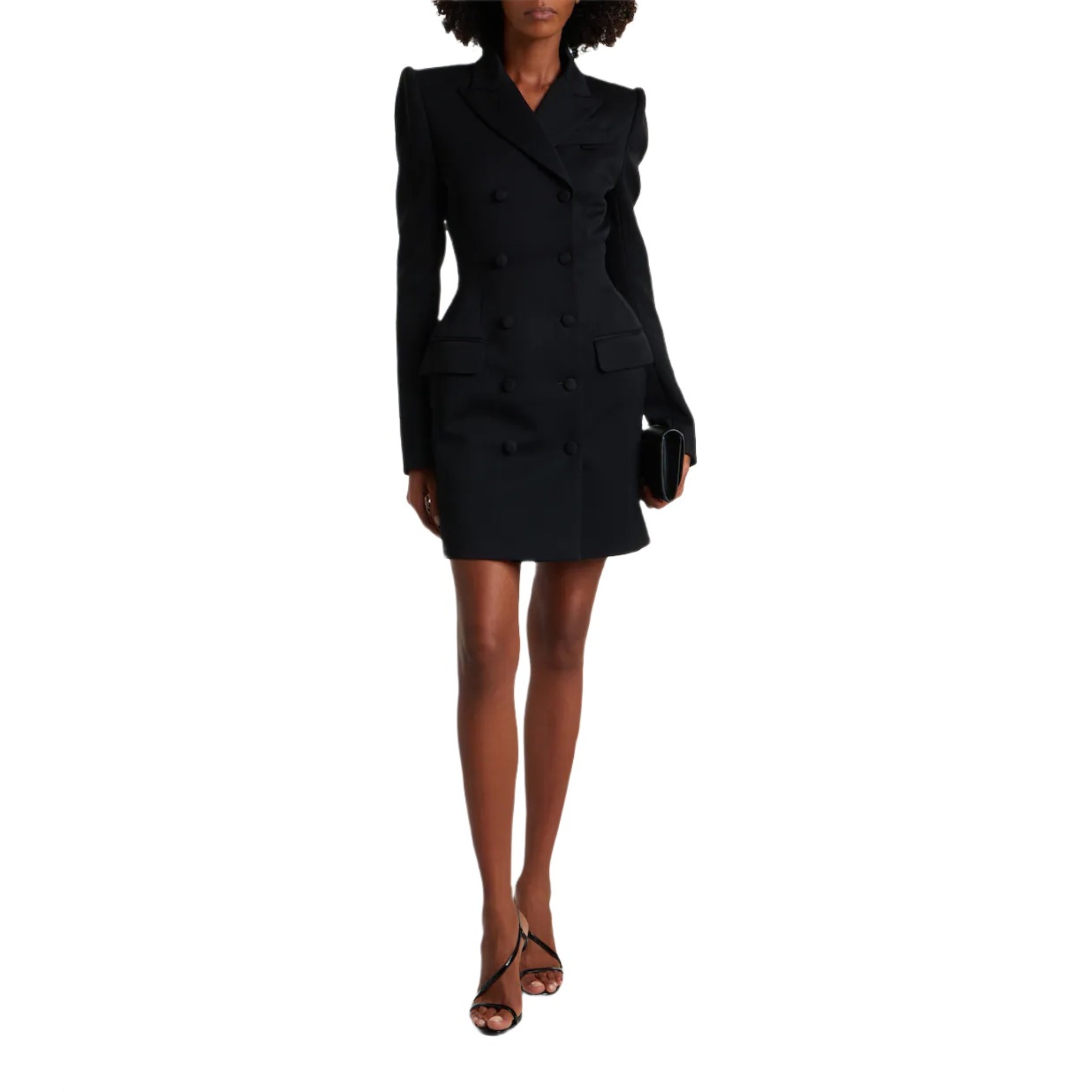Mugler Wool Blazer Dress In Black - Image 2
