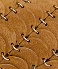 Rabanne Baguette Bag In Camel Nubuck Leather And Gold Finishing - Image 5