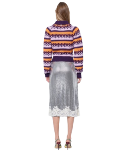 Rabanne Cardigan In Pink Vintage Jacquard Wool - Image 3