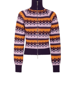 Rabanne Cardigan In Pink Vintage Jacquard Wool
