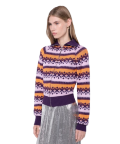 Rabanne Cardigan In Pink Vintage Jacquard Wool - Image 4