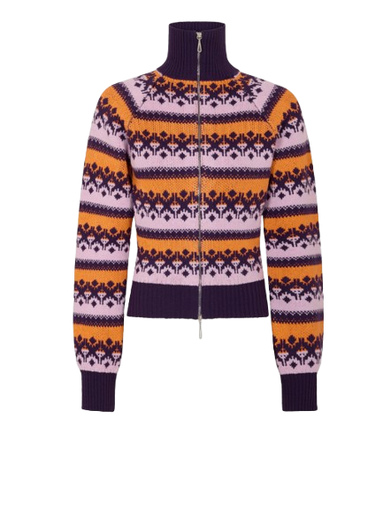 Rabanne Cardigan In Pink Vintage Jacquard Wool