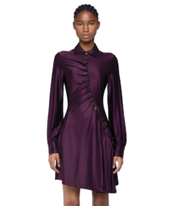 Alternative view of Rabanne Draped Mini Magenta Dress In Jersey