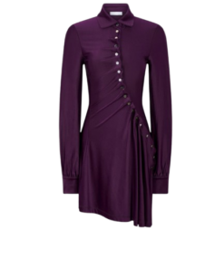 Rabanne Draped Mini Magenta Dress In Jersey