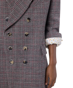 Rabanne Tailored Blazer Jacket In Grey Tartan Wool - Image 5