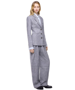 Rabanne Tailored Blazer Jacket In Heather Grey Wool - Image 3