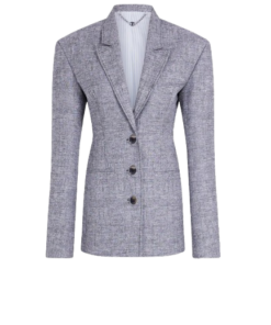 Rabanne Tailored Blazer Jacket In Heather Grey Wool
